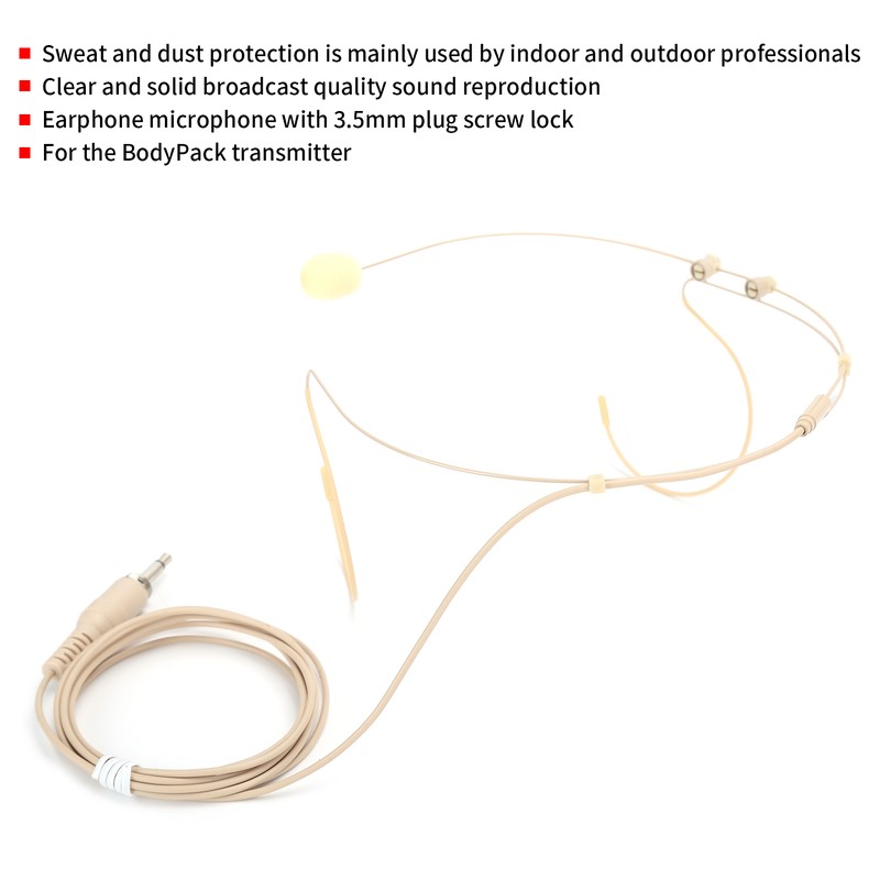 Earhook Microphone 3.5mm Male Screw Lock Double Earhook Microphone for