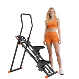 Stair Stepper for Home Gym, Folding Cardio Exercise Climber with Adjustable Resistance and Pedals, Vertical Stair Climber for Full Body Workout with Extended Step Range