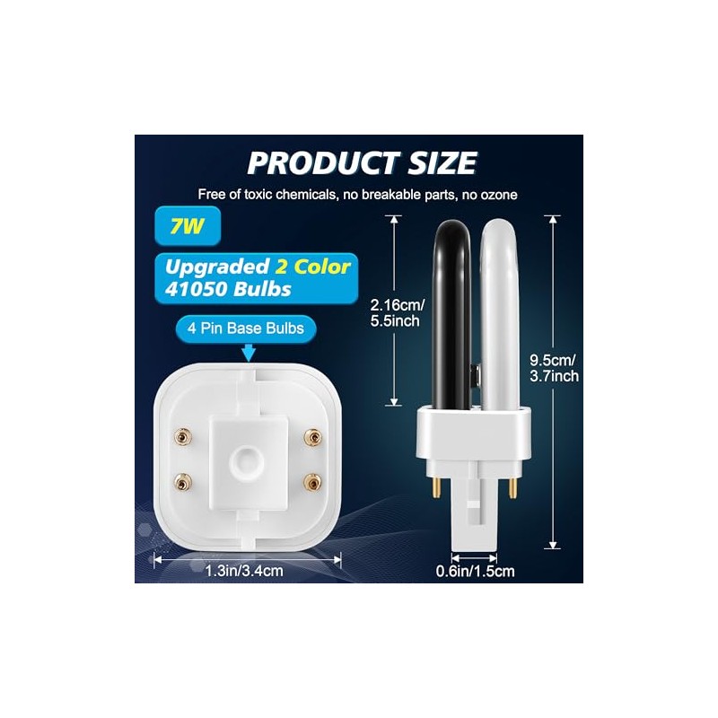 Qualirey 6 Pack 41050 7W Replacement Bulb, Upgraded 2 Color