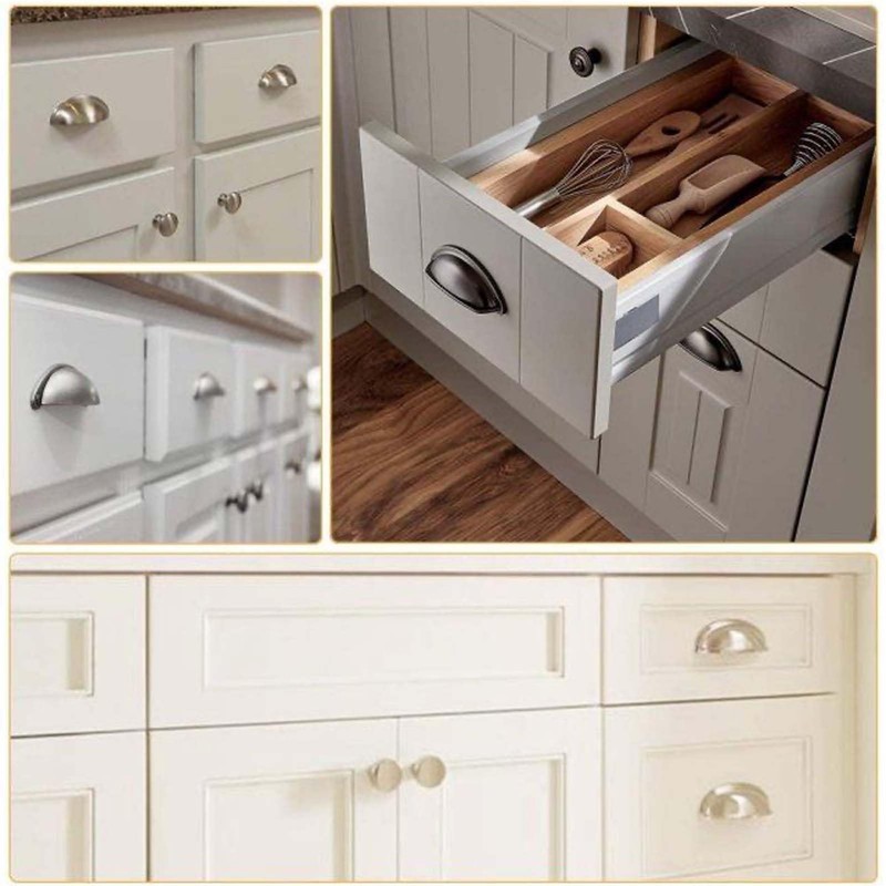Yesmin 4 Pcs Half Moon Shaped Shell Handles,Kitchen Cabinet Drawers,Suitable