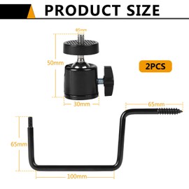 Supaway 2-TLG Wildkamera Halterung, Jagdkamera Baumhalterung, Trail Kamera Baumhalterung mit Schwenkbarem Kopf 360°, Baumschraube Universal Gewindeanschluss 1/4 Zoll für Solarpanel, Nachtsichtgeräte