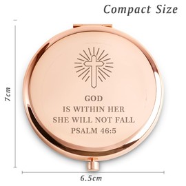 QUSTGO Inspirational Gifts for Women Girls, Stocking Stuffers for Adult Teen, Unique Christmas Birthday Gifts for Her, Christian Gifts, Faith Gifts, Religious Gifts, Spiritual Gifts, Compact Mirror