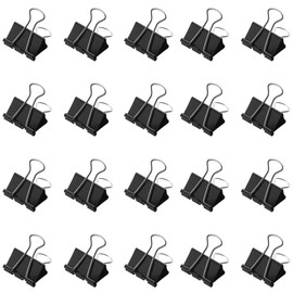 Pack of 50 Foldback Clips, 32 mm Black Foldback Clips, Paper Clips, Metal Jaw Clips, Paper Clips, Steel Clips, Multi-Purpose Clips for Office and Household, Foldback Clips