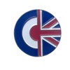 GBJUK Union Jack Roundel Target MOD Scooter Enamel Pin Badge