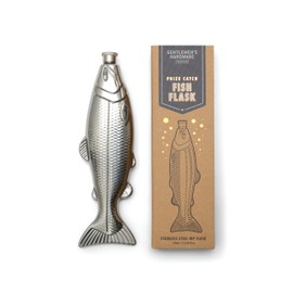 Gentlemen's Hardware Drink Flasks Gift Boxed Stainless Steel Hip Flask, 130 ML, Fish