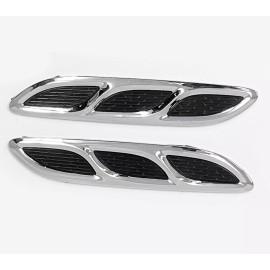 Unbranded 2 Pcs 10.75" x 2" ABS Euro Decor Black Fender Grill Intake Air Vent Fit Toyota