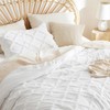 Bedsure Boho Comforter Set King - White Tufted King Size