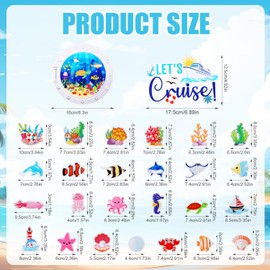 27pcs Cruise Magnetic Door Decoration, Marine Animal Fish Magnets Fun Sea Navigation Door Decor Magnetic Cruise Ship Magnet Stickers Decoration for Carnival Cruise Fridge Door
