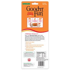 Good ’N’ Fun Triple Flavor Chews, Rawhide Treats For Dogs, 6-Inch Bone