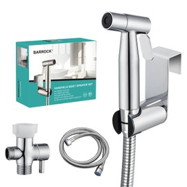 BARROCK Chrome Handheld Bidet Sprayer for Toilet,Stainless Steel Baby Cloth Diaper Jet Spray Kit,Bathroom Toilet Bidet Attachment Set with Adjustable Water Pressure for Bathing Pets and Feminine Wash