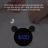 Mirrored Digital Alarm Clock Cute Mice Ear Shape LED Mirror