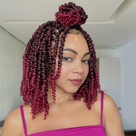 Fulcrum Passion Twist Hair 10 Inch, 8 Packs Passion Twist Crochet Hair for Black Women, Prelooped Crochet Twist Hair with Curly Ends (10Inch, TBUG#)