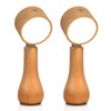 2 Pack LED Wooden Mushroom Lamp, Rechargeable Battery Operated Portable
