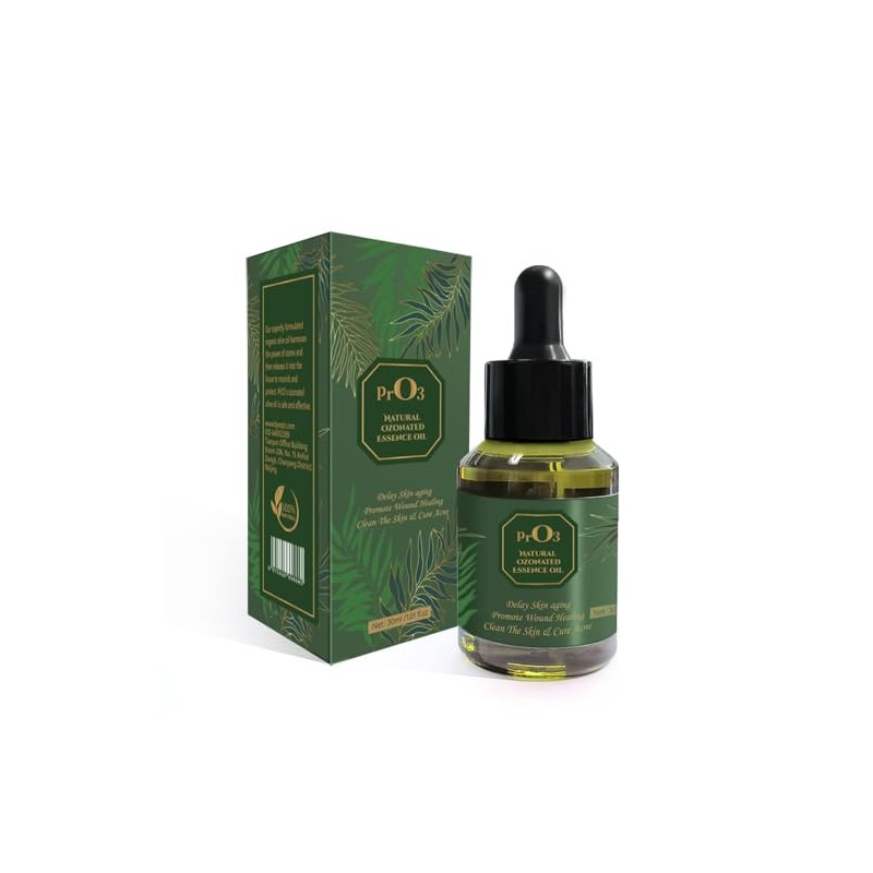 PrO3 Fully Ozoneted Sunflower Oil-100% Natural Ozone Oil-1 OZ-Glass Dropper