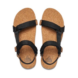 REEF Cushion Rem Hi Women's Platform Sandal, Adjustable Strap, Arch Support and Heel Cupping, Black/Tan, 7.5