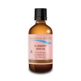 BLUEBERRY SEED OIL. 100% Pure / Natural / Undiluted / Virgin / Unrefined / Cold Pressed Carrier oil. 0.17 Fl.oz.- 5 ml. For Skin, Hair, Lip and Nail Care. "It is one of nature's most potent antioxidants. Rich in vitamin A, B complex, C, E, and Omega 3"