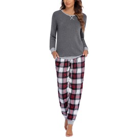 Ekouaer Pajamas For Women Long Sleeve Crew Neck Christmas Comfy Pjs Lounge Sets With Pockets