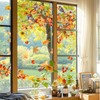 AIBIIN Autumn Window Stickers Fall Leaves Birds Windows Clings for