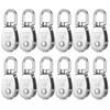 12 Pack M15 Pulleys for Rope, 304 Stainless Steel Wire