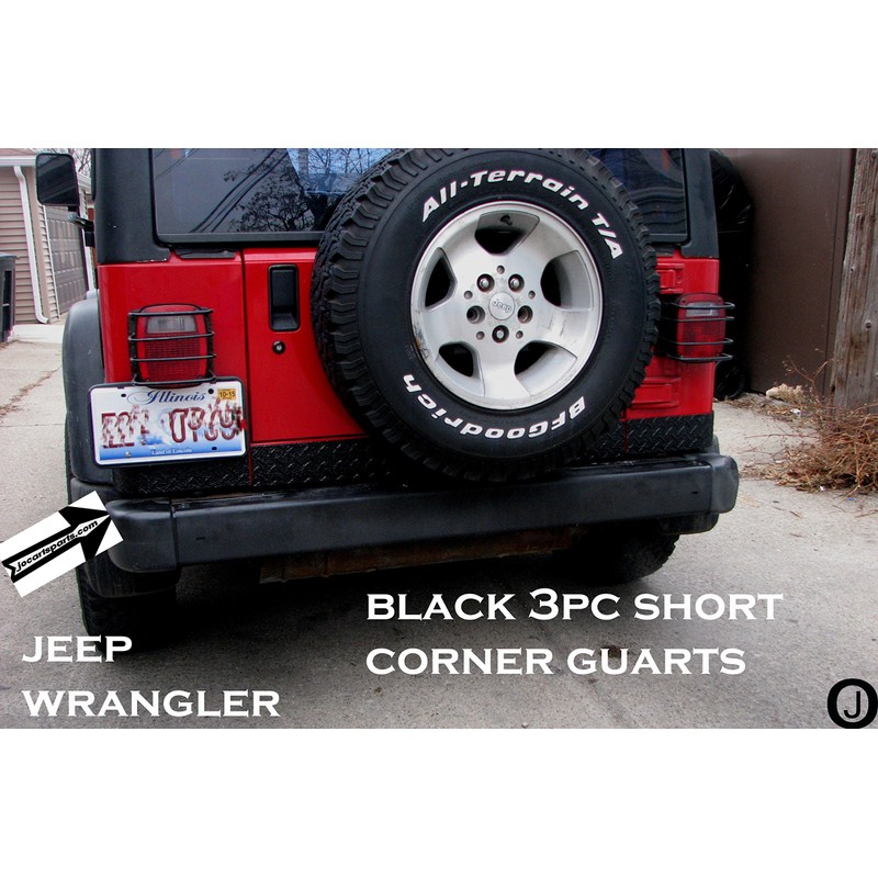 Fits Jeep Tj Wrangler 3 1/2 Black Diamond Plate Short