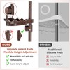 32-122inch Corner Shower Caddy Tension Pole Brown, Rustproof Drill-Free Shower