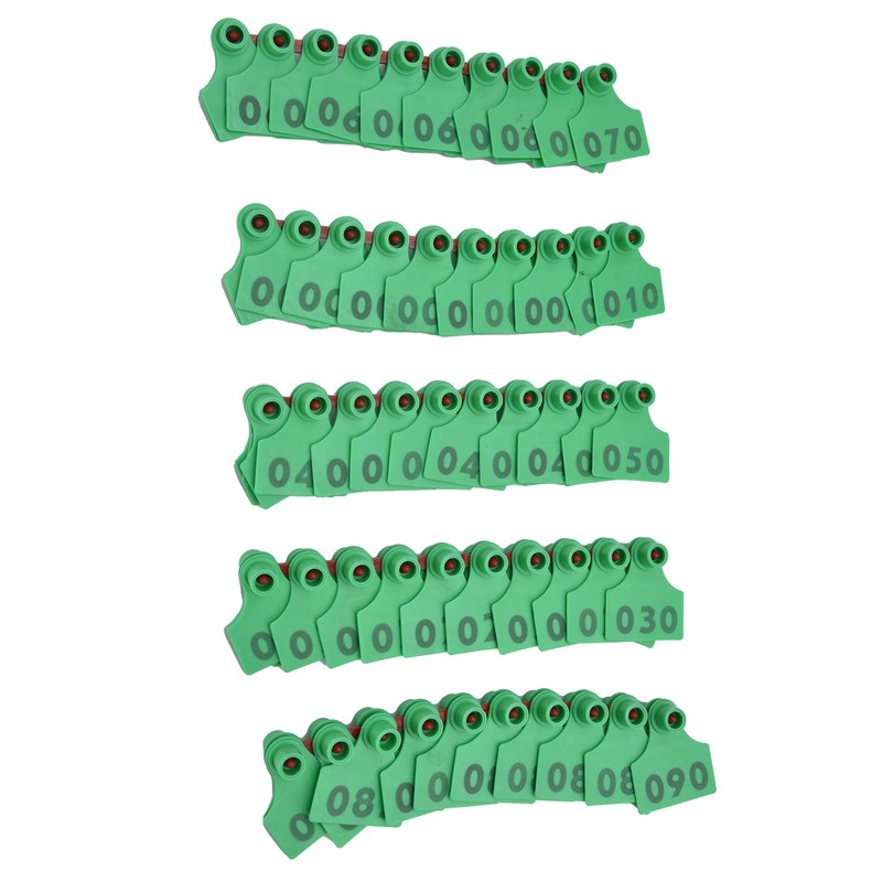 100Pcs TPU Pig Cow Ear Tag with Number 001‑100 Ear