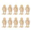 Wooden Robot, 10PCS Unfinished Wooden Robot Adjustable Figures Nature Bodies
