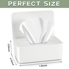 Newtay Dryer Sheet Holder with Hinged Lid,Plastic Dryer Sheet Dispenser Container Storage Box Holder Fabric Softener Sheets Holder for Laundry Room Decor(White)