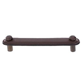Vicenza Designs K1162 Archimedes Leather Pull, 5-Inch, Brown, Oil-Rubbed Bronze