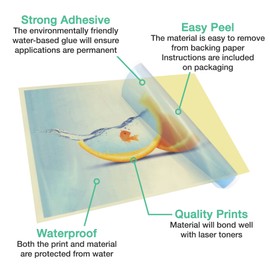 Evergreen Goods™ 20 Sheets Printable Sticker Vinyl for Cricut Cutters | Glossy Transparent A4 Waterproof | Laser Printers Only | Cutting/Plotting Machines - Silhouette Gemini | Make Stickers at Home