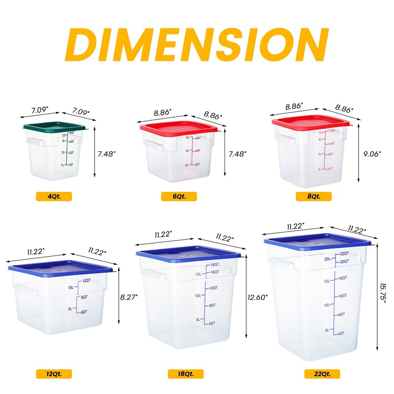 BIEAMA 4 Pack Food Storage Containers with Lids, 4 Quart