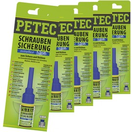 BandelOne enthält 5x 91005 PETEC Schraubensicherung Blau 5 Gramm Mittelfest Schraubenkleber