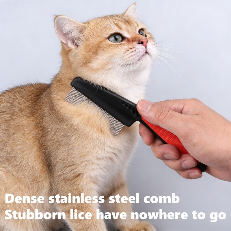 2 Pack Flea Comb for Dogs & Cats, Fine &