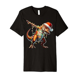 Dabbing T-Rex Dinosaur Tyrannosaurus Rex Christmas Xmas Premium T-Shirt