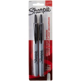 Sharpie Retractable Fine Point Permanent Markers, Black Color, 2-Units per Pack (1-Pack) Model 32724