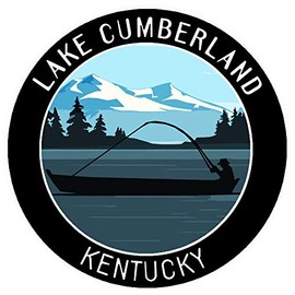 Bass Fishing Lake Cumberland Kentucky Vinyl Printed Die-Cut Decorative Auto Decal Sticker Appliques ~ Lake Life Outdoor Series
