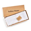 Solino Home Ruffle Linen Table Runner 72 Inches Long -