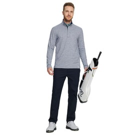 Rouen 1/4 Zip Pullover Mens Sweatshirt Heather Pin Striped Dry Fit Mock Neck Sports Golf Mens Quarter Zip Pullover