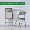 Unbranded Fabric White Steel Frame Padded Folding Chair(4 PACK)