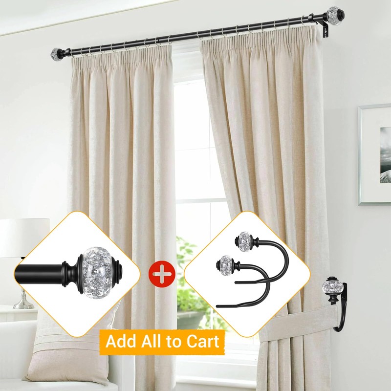 2 Pack Curtain Holdbacks, USFOOK Black Decorative Window Drapery Tiebacks