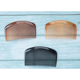 Ruwado 6 Pcs 29 Teeth French Hair Side Comb Vintage Style Coffee Black Brown Plastic Twist Hair Clips Accessories for Women Girls Long Fine Curly Hair Decorative DIY Hair Supplies