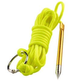 Paracord Planet 10 Feet 550 lb Fishing Stringer Fish Holder with Metal Threading Needle and 1 Inch Split Ring (Neon Yellow)
