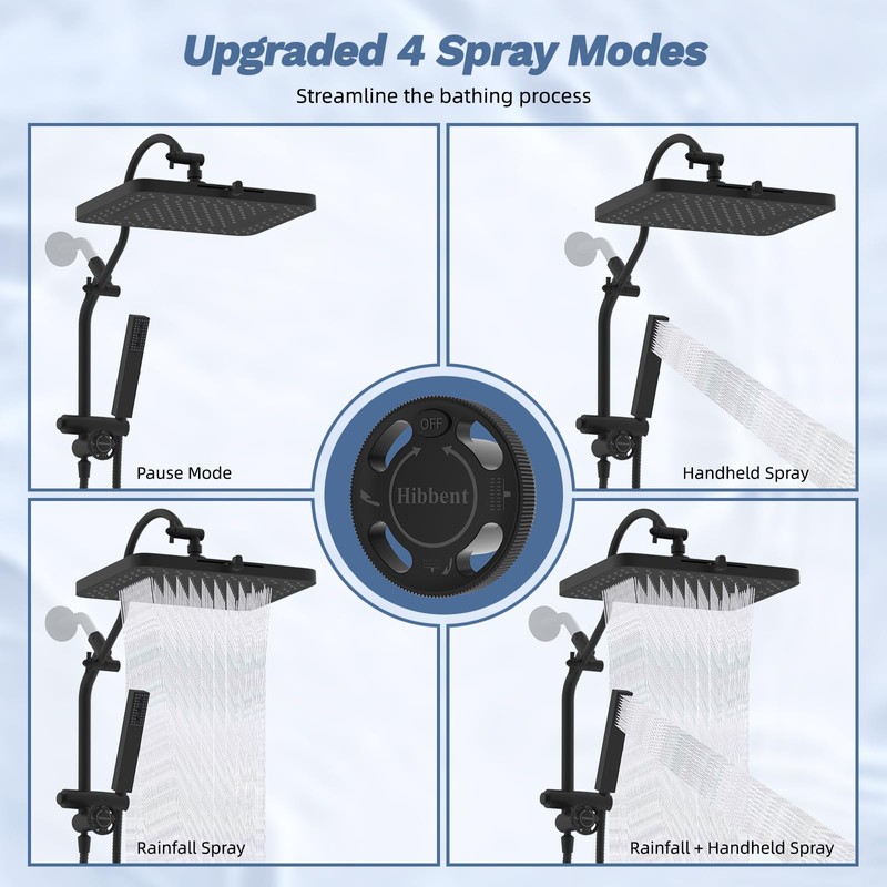 Hibbent Upgraded cUPC Certified 13'' Shower Head Combo, High Pressure