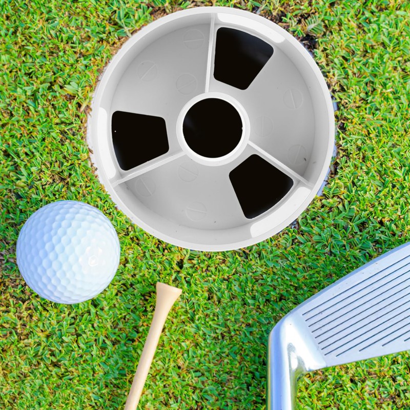 Toddmomy 2cps Golf Cups Holes: White Plastic Golf Putting Cup