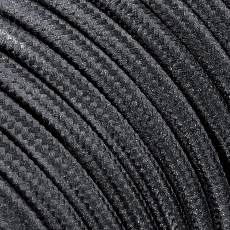 ledscom.de Leka Textile Cable, Plug, Switch, Black, 3 m, Lamp