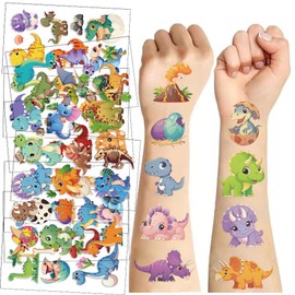 Dinosaur Tattoos for Kids, Dinosaur Temporary Tattoos for Kids - Dinosaur Tattoos for Boys Girls Dino Birthday Party Favors Goodie Bag Fillers