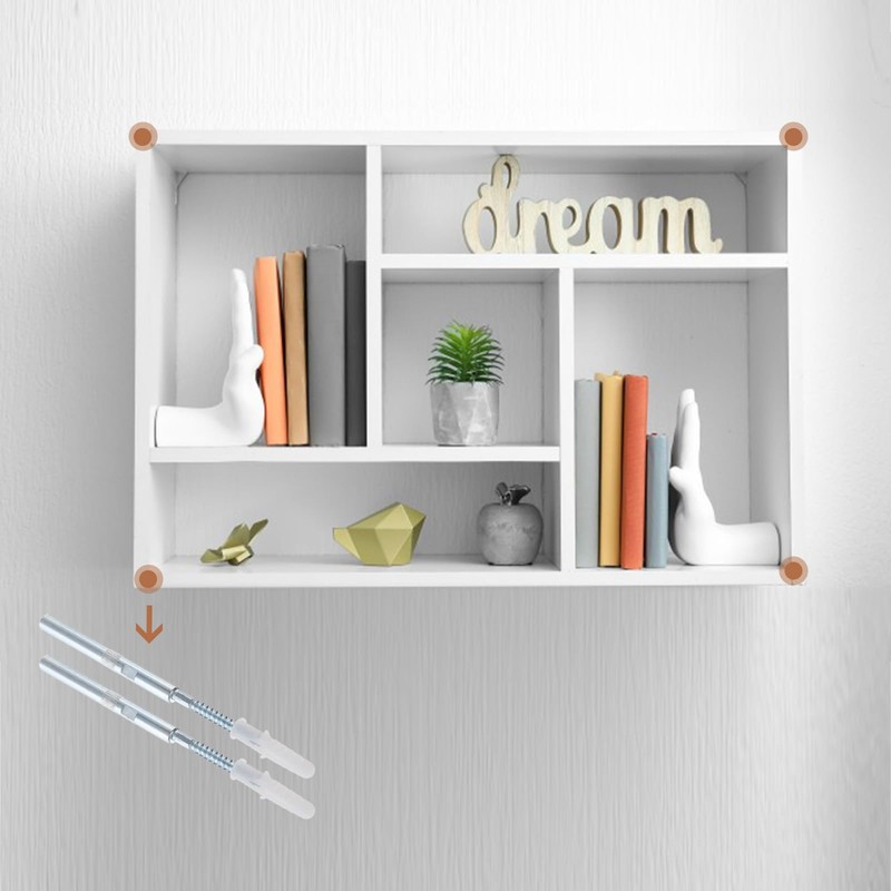 sourcing map 6 Pcs Floating Shelf Brackets Metal Hidden Shelf