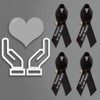 CRAFFANCY 100 Pcs Black Ribbon Pins, Memorial Ribbon in Forever