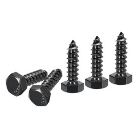 DTGN 5/16" x 1" Hex Lag Bolts - 20 Pack - for Woodworking, Furniture - 304 Stainless Steel Full Thread Hexagon Head Lag Screws for Wood - Black
