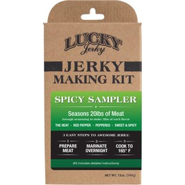 Lucky Jerky Ultimate Spicy DIY Jerky Seasoning Kit - 12oz - The Heat, Red Pepper, Black Pepper and Sweet & Spicy